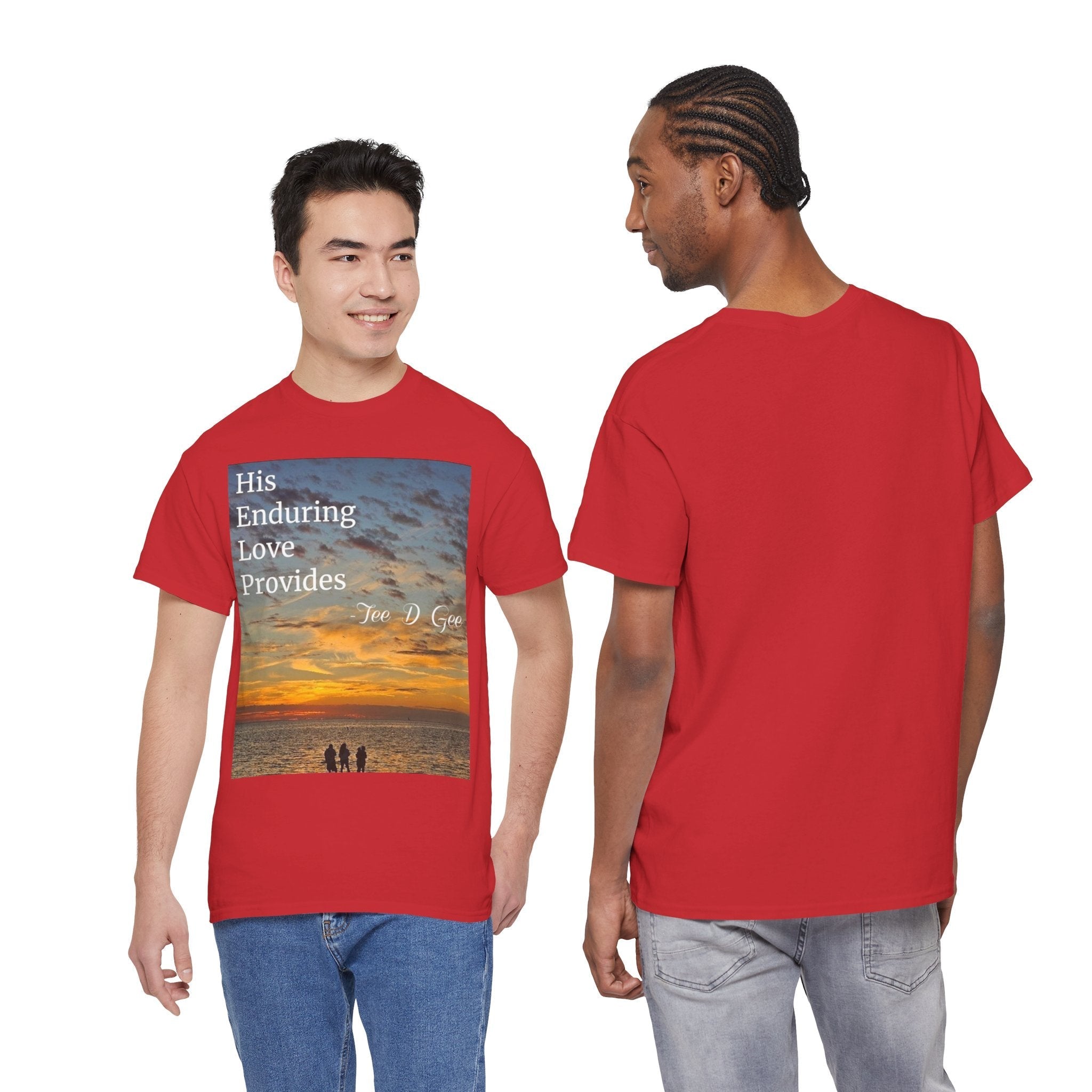 Christian Sunset T‑Shirt – "His Enduring Love Provides" Inspirational Gospel Tee - 314 Originals