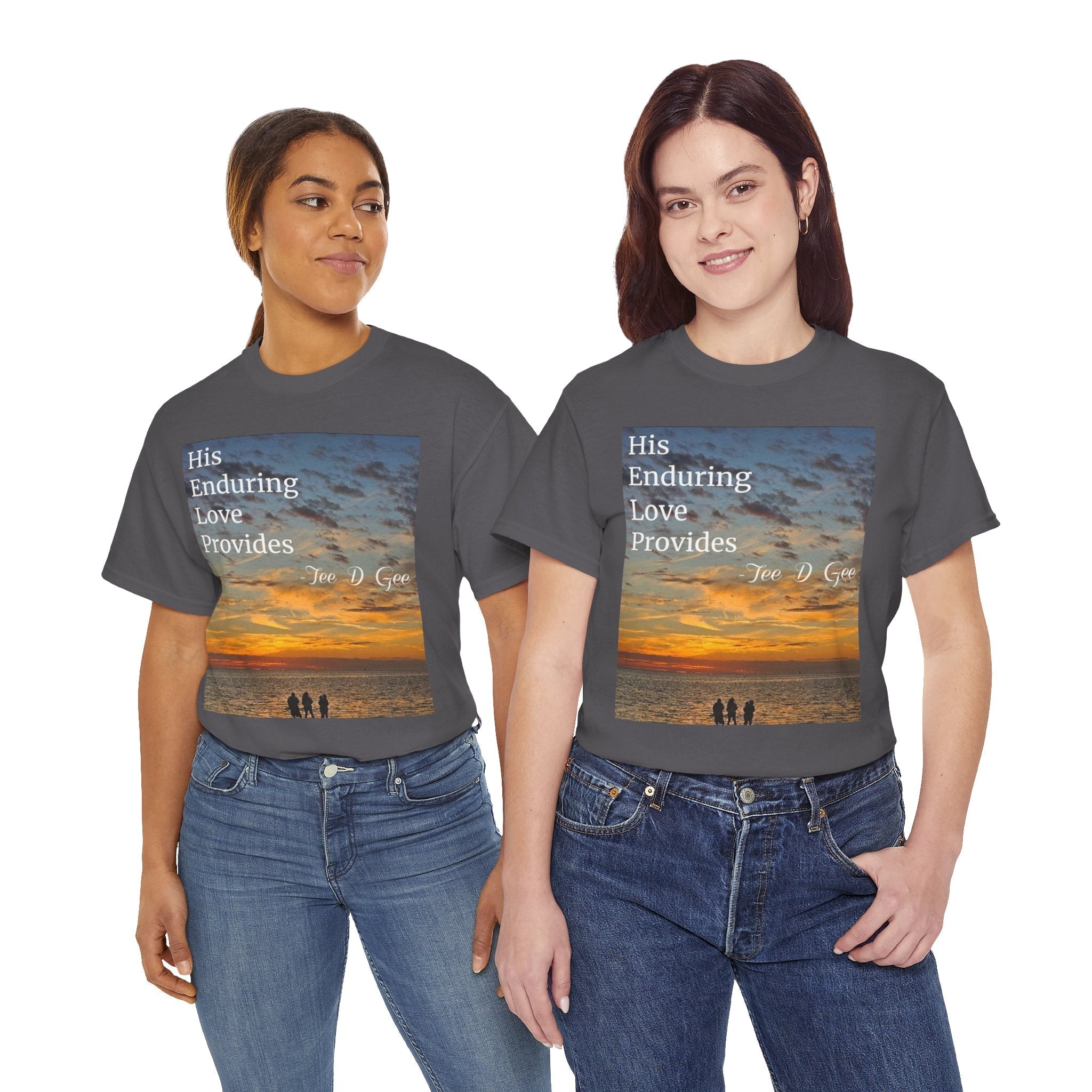 Christian Sunset T‑Shirt – "His Enduring Love Provides" Inspirational Gospel Tee - 314 Originals