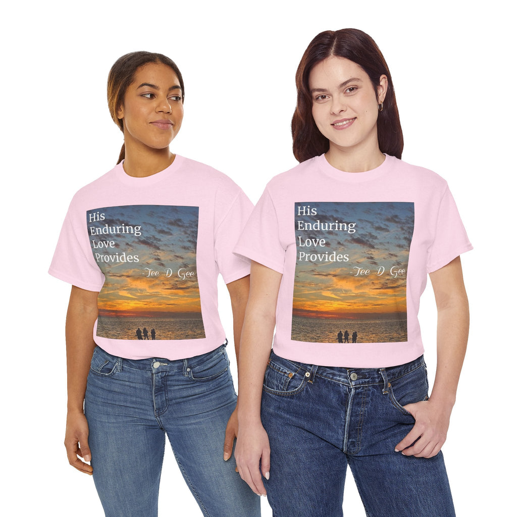 Christian Sunset T‑Shirt – "His Enduring Love Provides" Inspirational Gospel Tee - 314 Originals