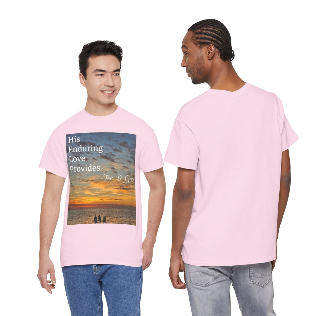 Christian Sunset T‑Shirt – "His Enduring Love Provides" Inspirational Gospel Tee - 314 Originals