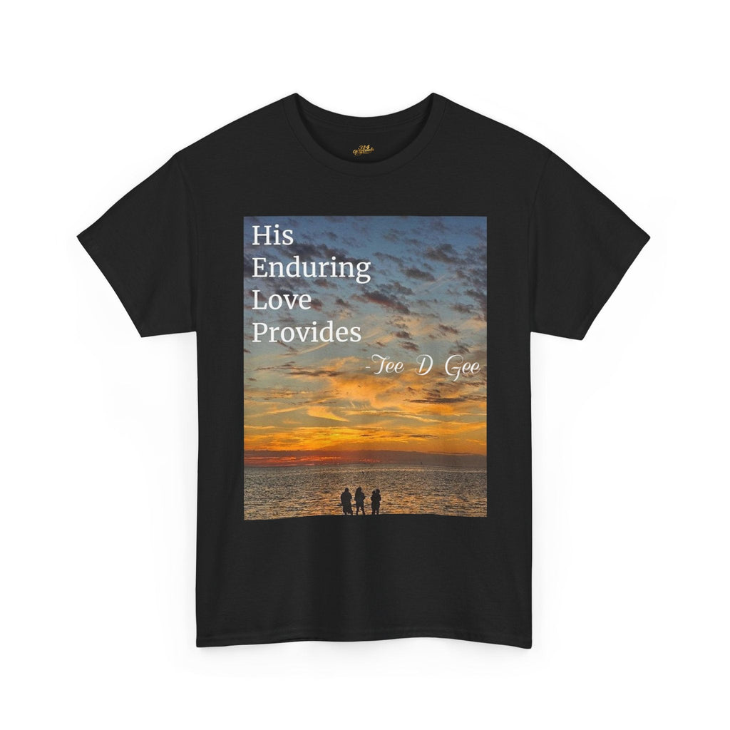 Christian Sunset T‑Shirt – "His Enduring Love Provides" Inspirational Gospel Tee - 314 Originals