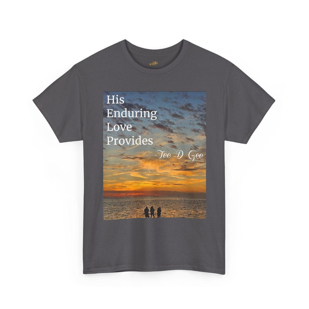 Christian Sunset T‑Shirt – "His Enduring Love Provides" Inspirational Gospel Tee - 314 Originals