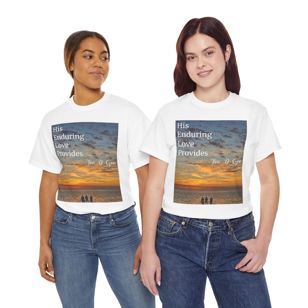 Christian Sunset T‑Shirt – "His Enduring Love Provides" Inspirational Gospel Tee - 314 Originals
