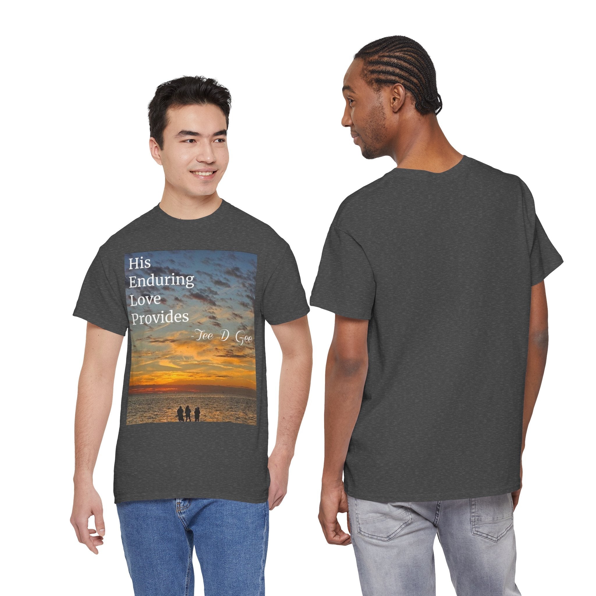 Christian Sunset T‑Shirt – "His Enduring Love Provides" Inspirational Gospel Tee - 314 Originals