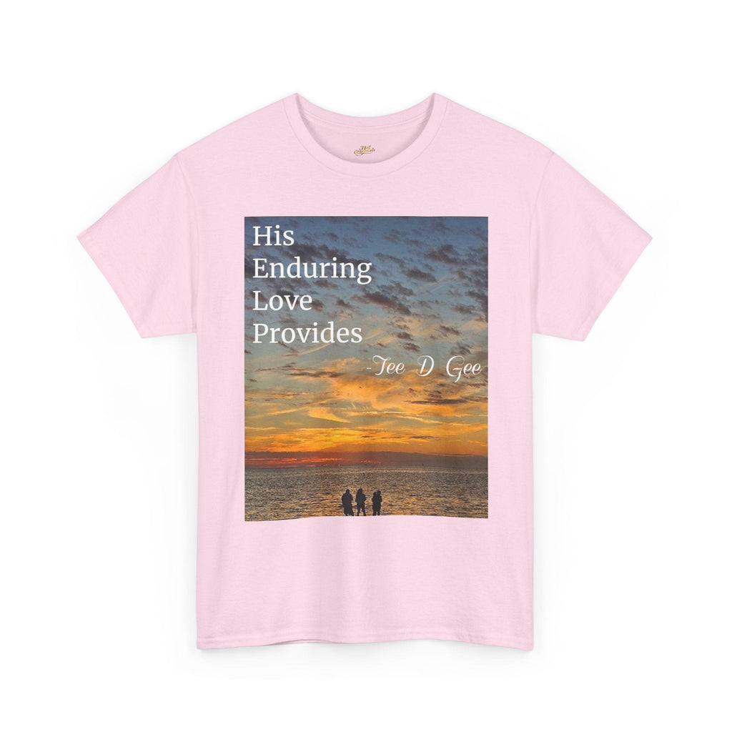 Christian Sunset T‑Shirt – "His Enduring Love Provides" Inspirational Gospel Tee - 314 Originals