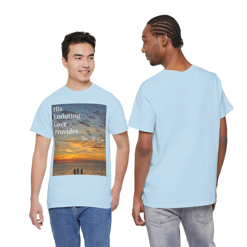 Christian Sunset T‑Shirt – "His Enduring Love Provides" Inspirational Gospel Tee - 314 Originals