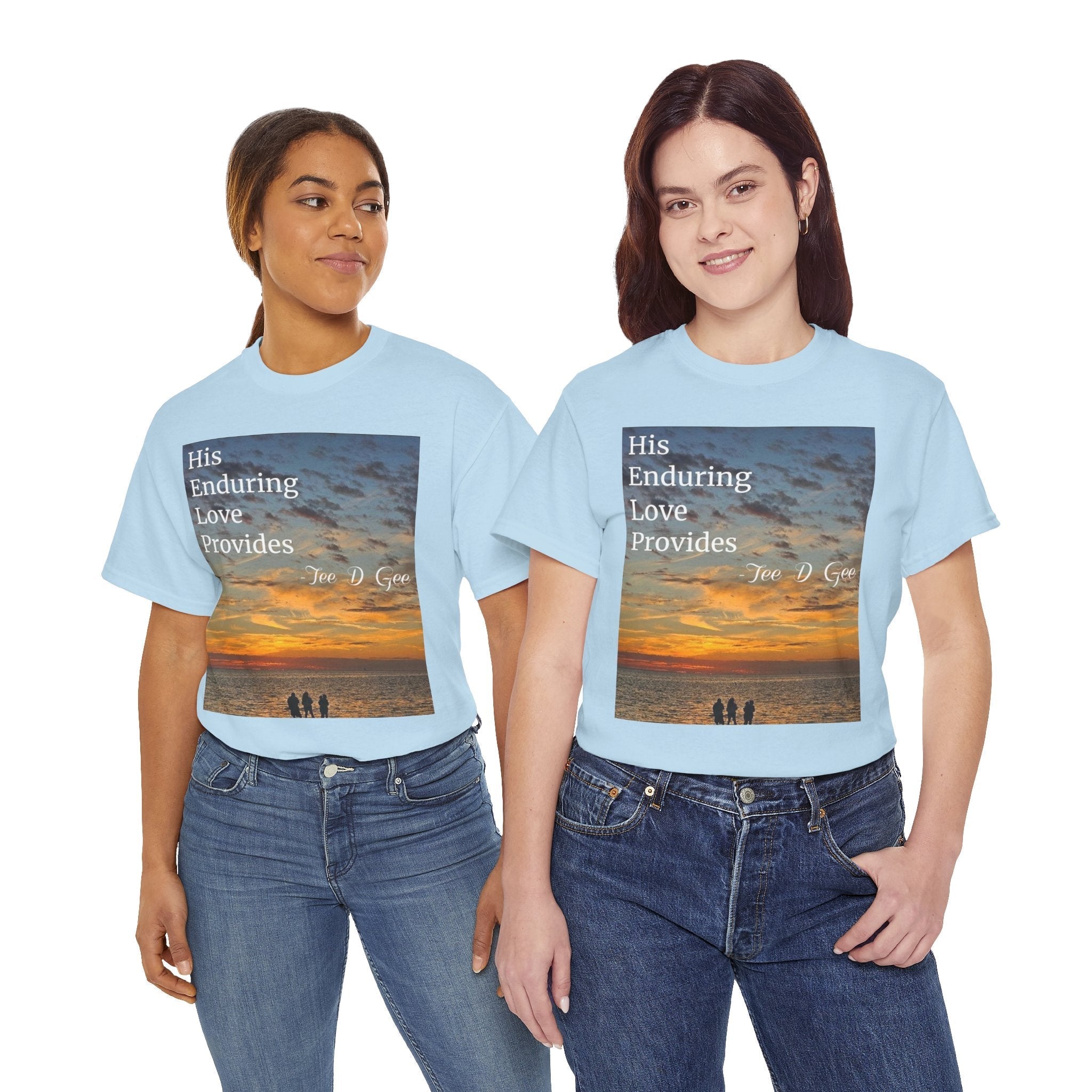 Christian Sunset T‑Shirt – "His Enduring Love Provides" Inspirational Gospel Tee - 314 Originals