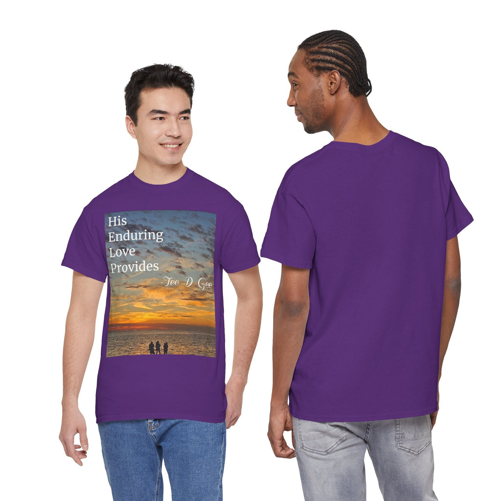 Christian Sunset T‑Shirt – "His Enduring Love Provides" Inspirational Gospel Tee - 314 Originals