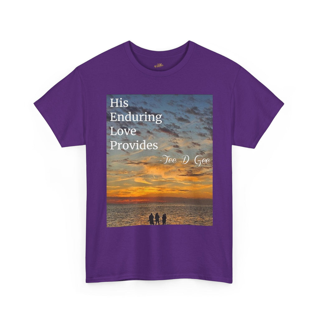 Christian Sunset T‑Shirt – "His Enduring Love Provides" Inspirational Gospel Tee - 314 Originals