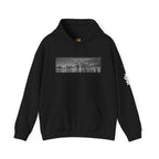 City Skyline Hoodie — Black & White Waterfront Panorama Pullover - 314 Originals