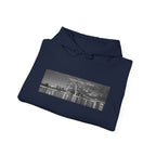 City Skyline Hoodie — Black & White Waterfront Panorama Pullover - 314 Originals