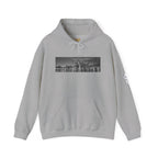 City Skyline Hoodie — Black & White Waterfront Panorama Pullover - 314 Originals