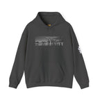 City Skyline Hoodie — Black & White Waterfront Panorama Pullover - 314 Originals