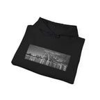 City Skyline Hoodie — Black & White Waterfront Panorama Pullover - 314 Originals