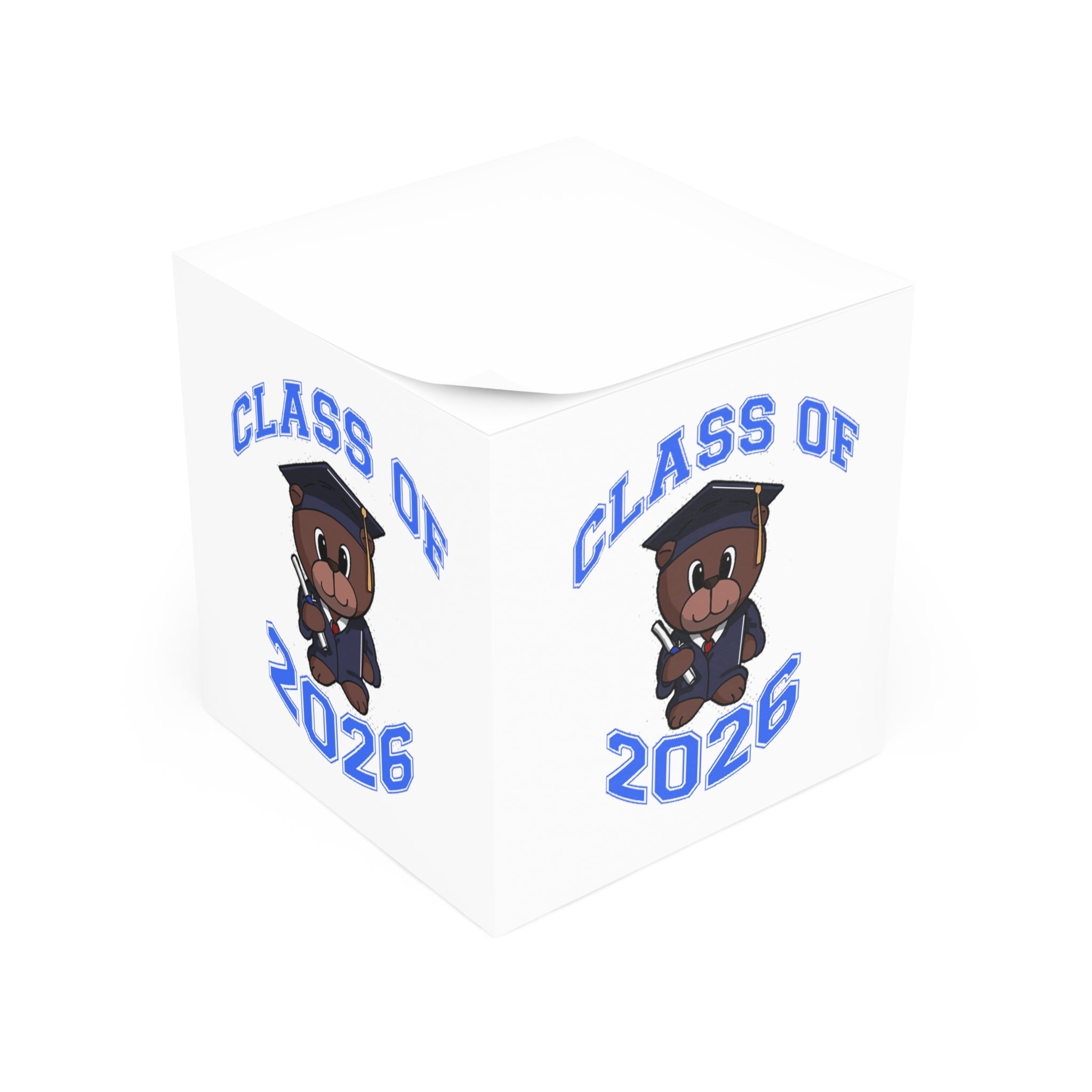 Class of 2026 Graduation Note Cube — Cute Teddy Grad Memo Block - 314 Originals