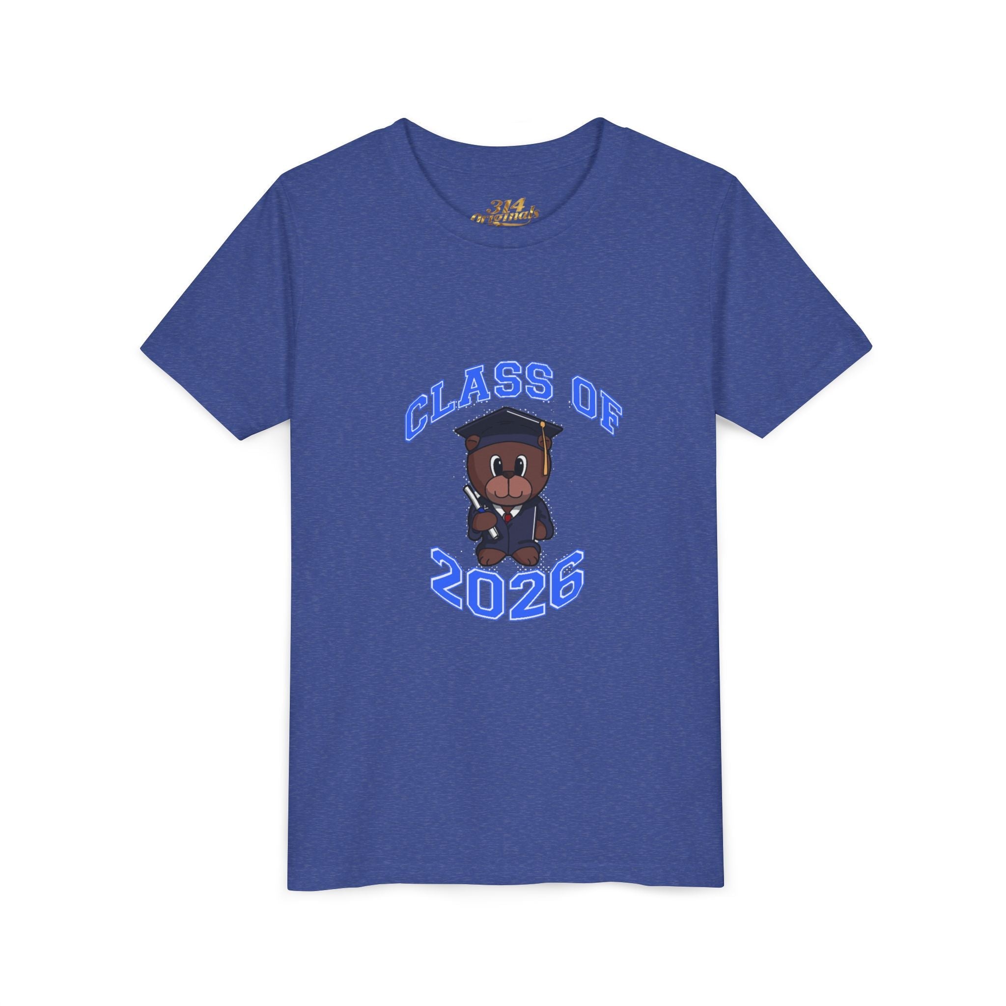 Class of 2026 Kids Graduation T‑Shirt — Cute Graduate Bear Youth Tee - 314 Originals