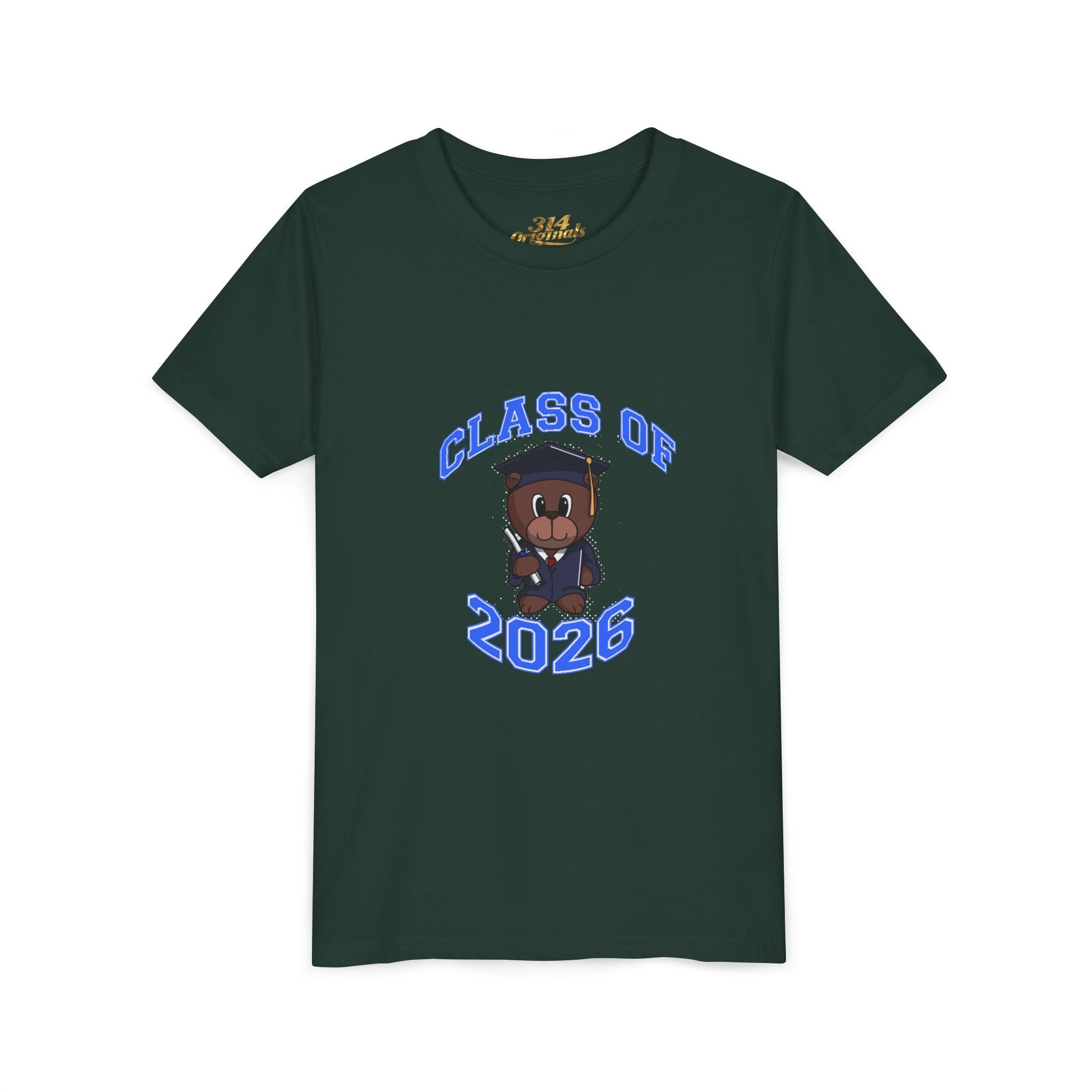 Class of 2026 Kids Graduation T‑Shirt — Cute Graduate Bear Youth Tee - 314 Originals