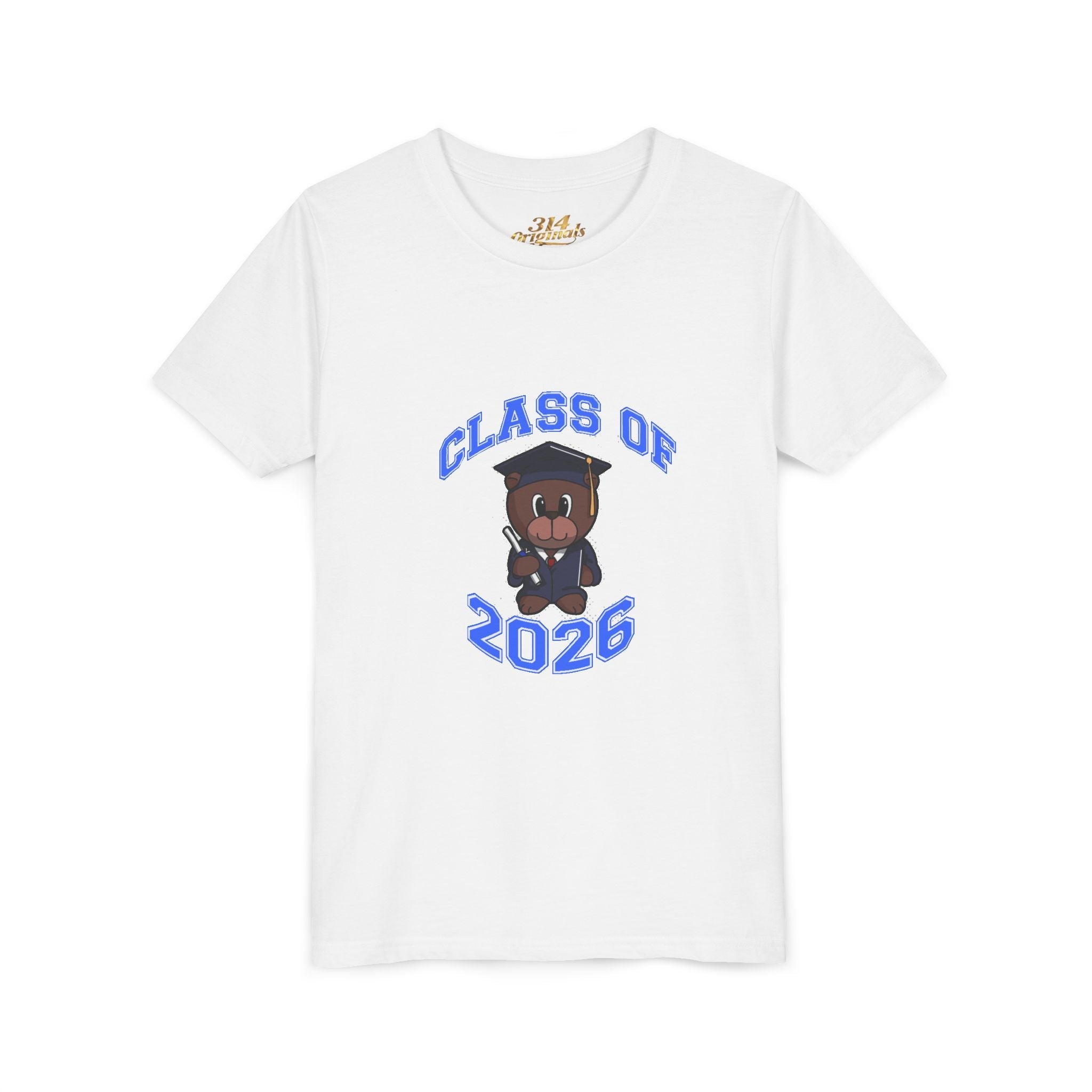 Class of 2026 Kids Graduation T‑Shirt — Cute Graduate Bear Youth Tee - 314 Originals