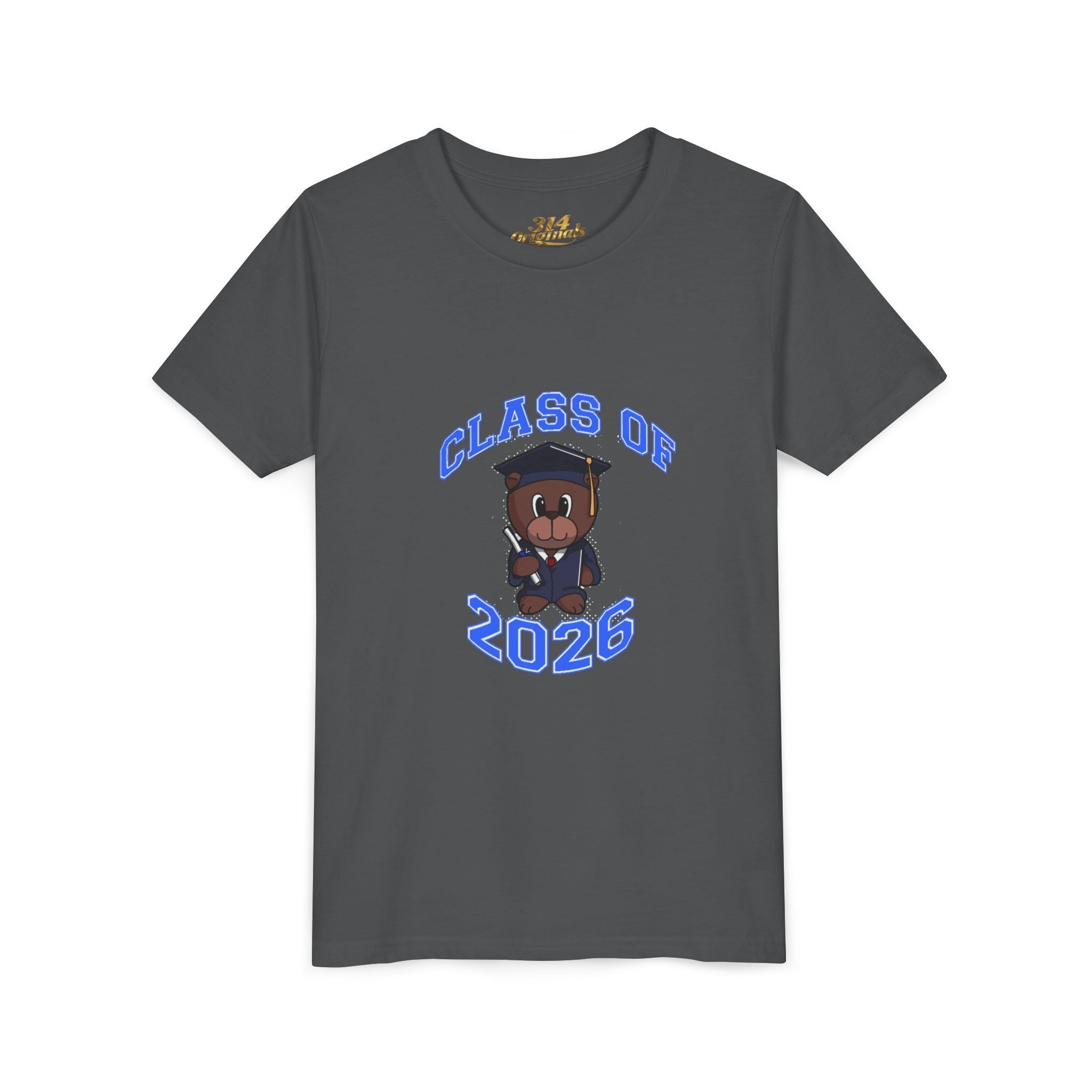Class of 2026 Kids Graduation T‑Shirt — Cute Graduate Bear Youth Tee - 314 Originals