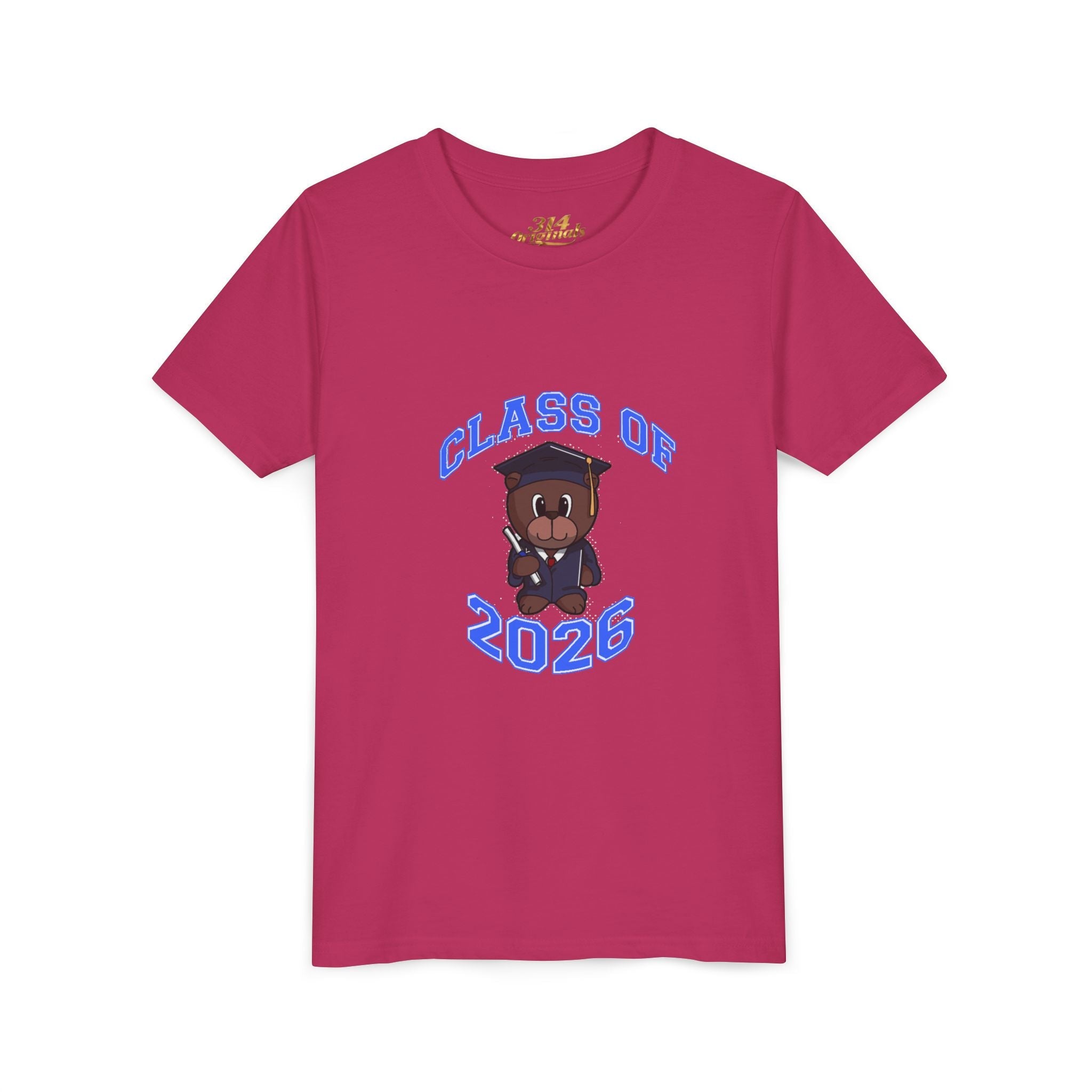 Class of 2026 Kids Graduation T‑Shirt — Cute Graduate Bear Youth Tee - 314 Originals
