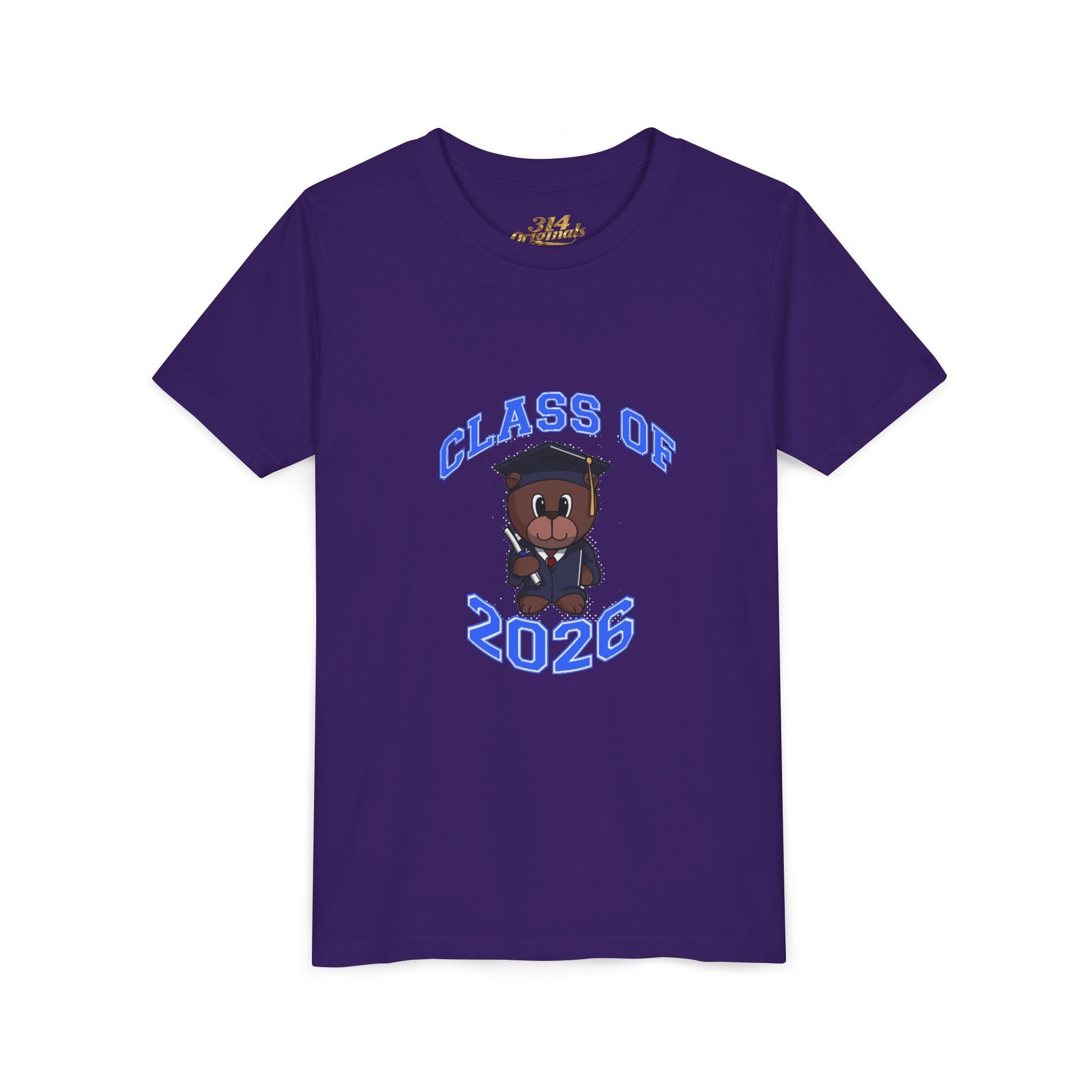Class of 2026 Kids Graduation T‑Shirt — Cute Graduate Bear Youth Tee - 314 Originals