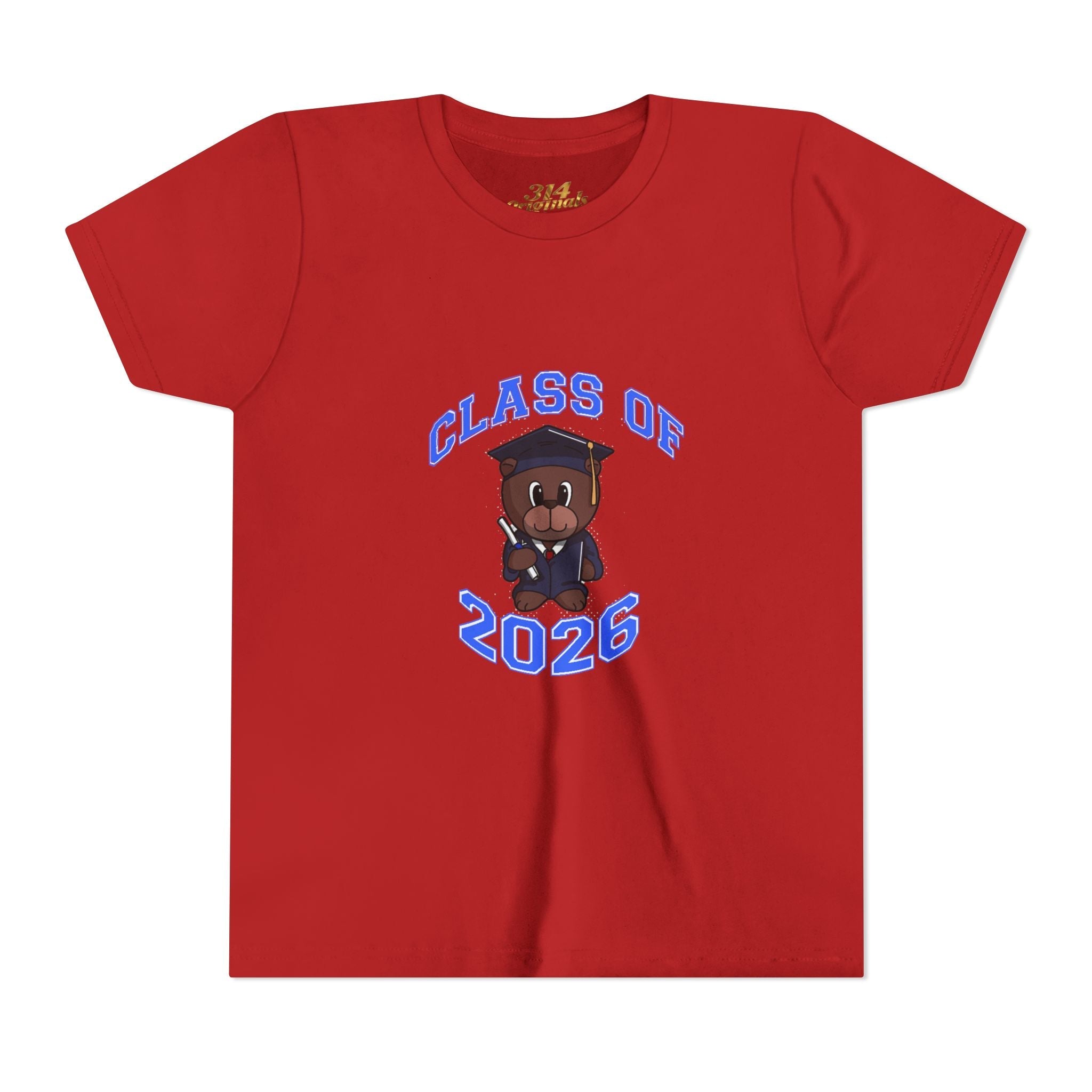 Class of 2026 Kids Graduation T‑Shirt — Cute Graduate Bear Youth Tee - 314 Originals