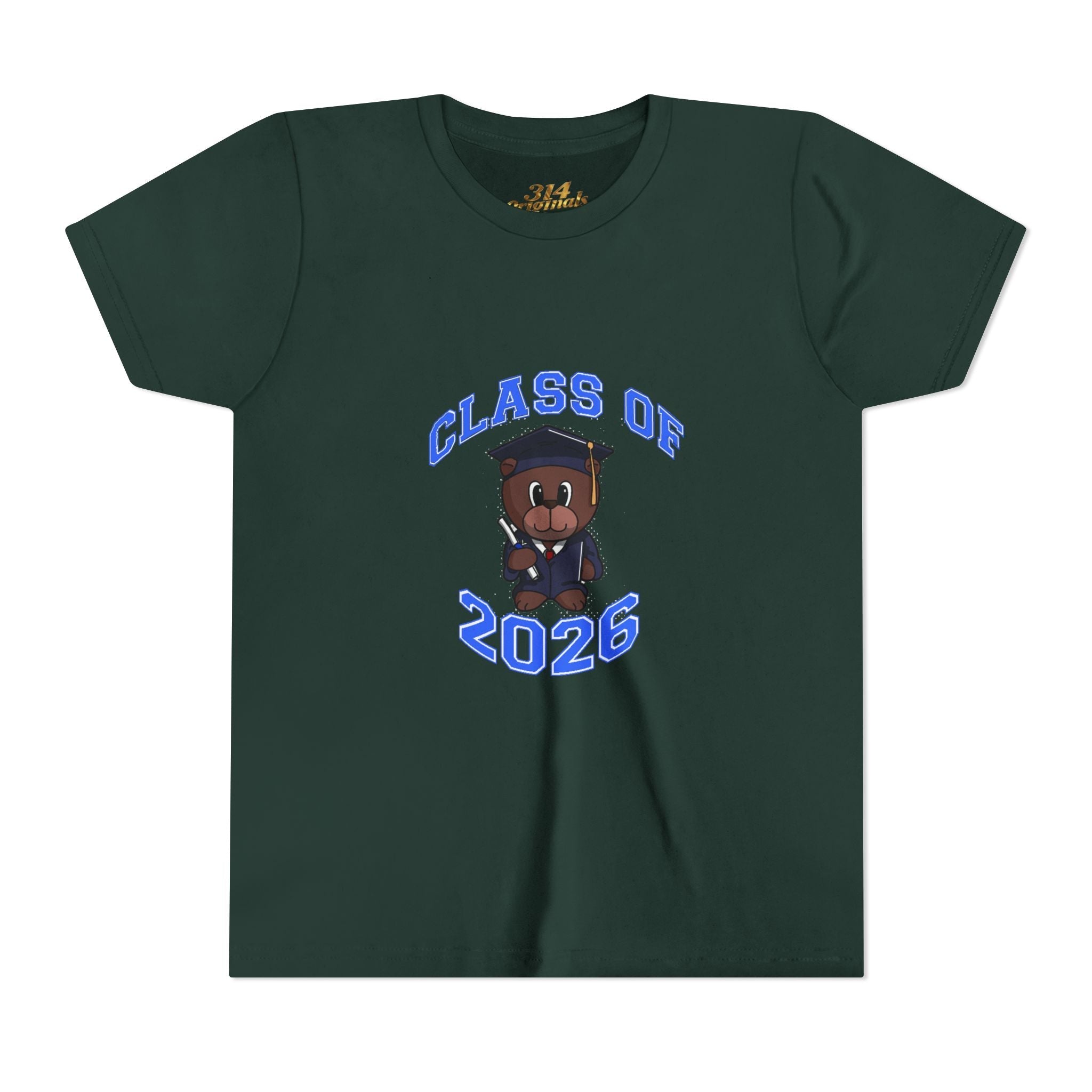 Class of 2026 Kids Graduation T‑Shirt — Cute Graduate Bear Youth Tee - 314 Originals