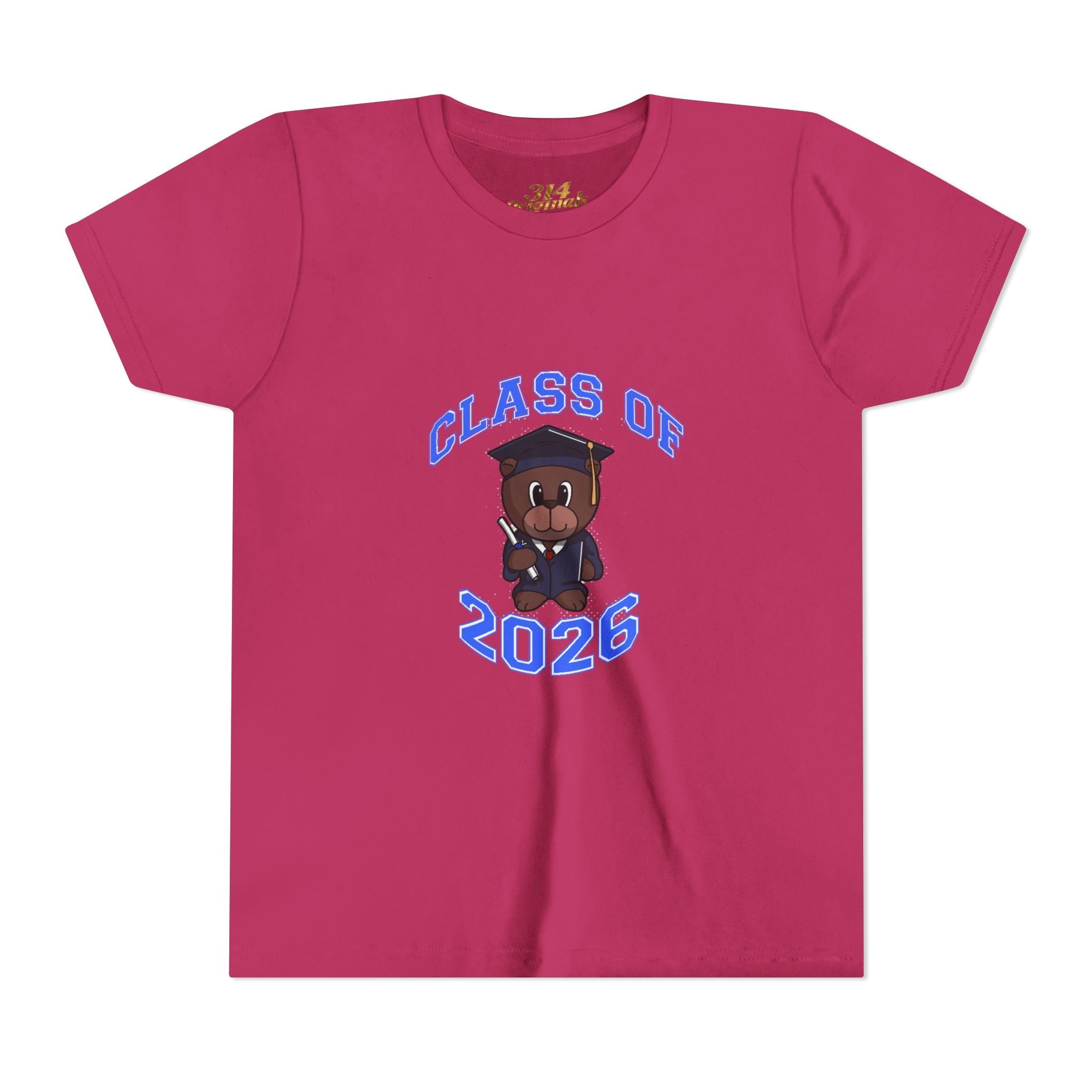 Class of 2026 Kids Graduation T‑Shirt — Cute Graduate Bear Youth Tee - 314 Originals