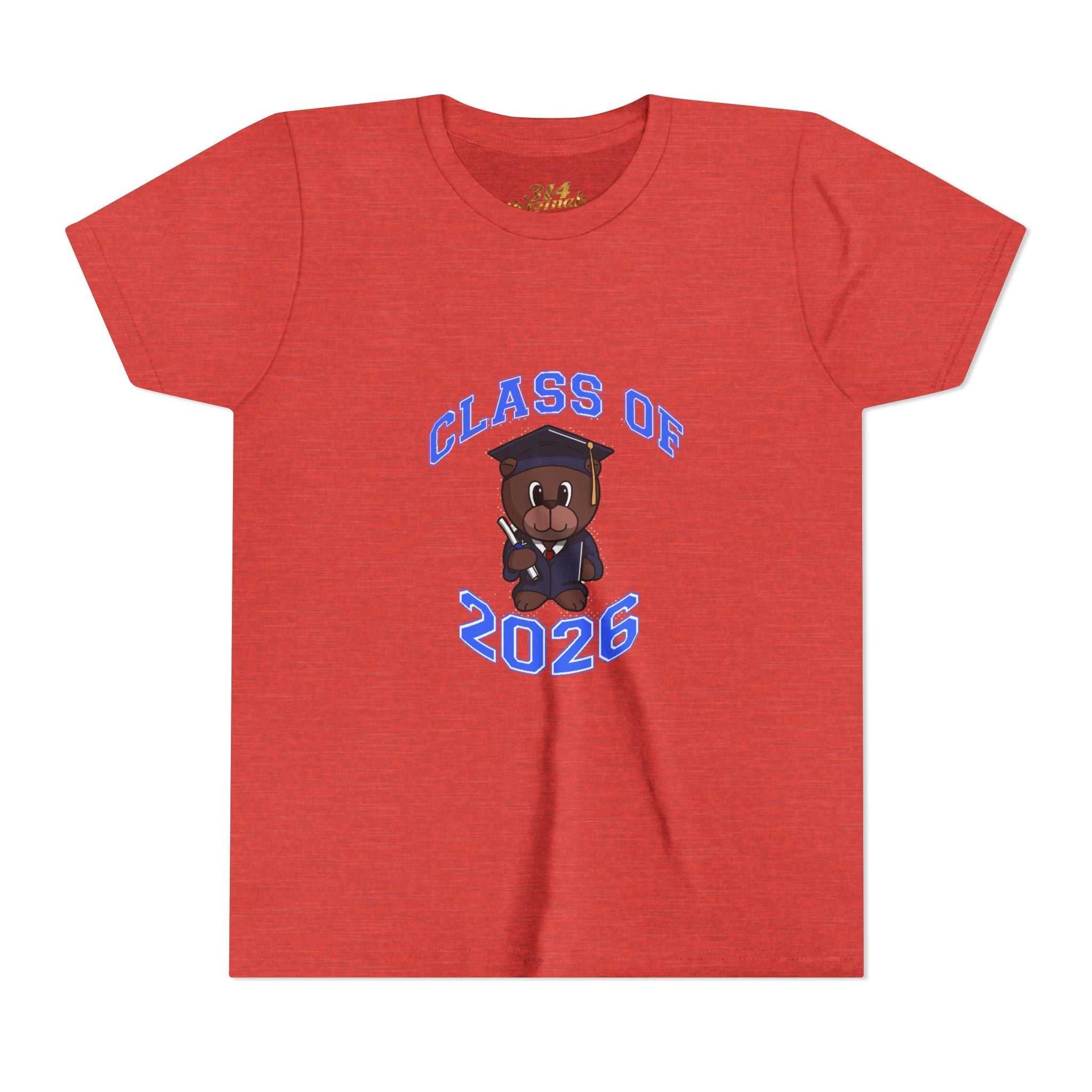 Class of 2026 Kids Graduation T‑Shirt — Cute Graduate Bear Youth Tee - 314 Originals