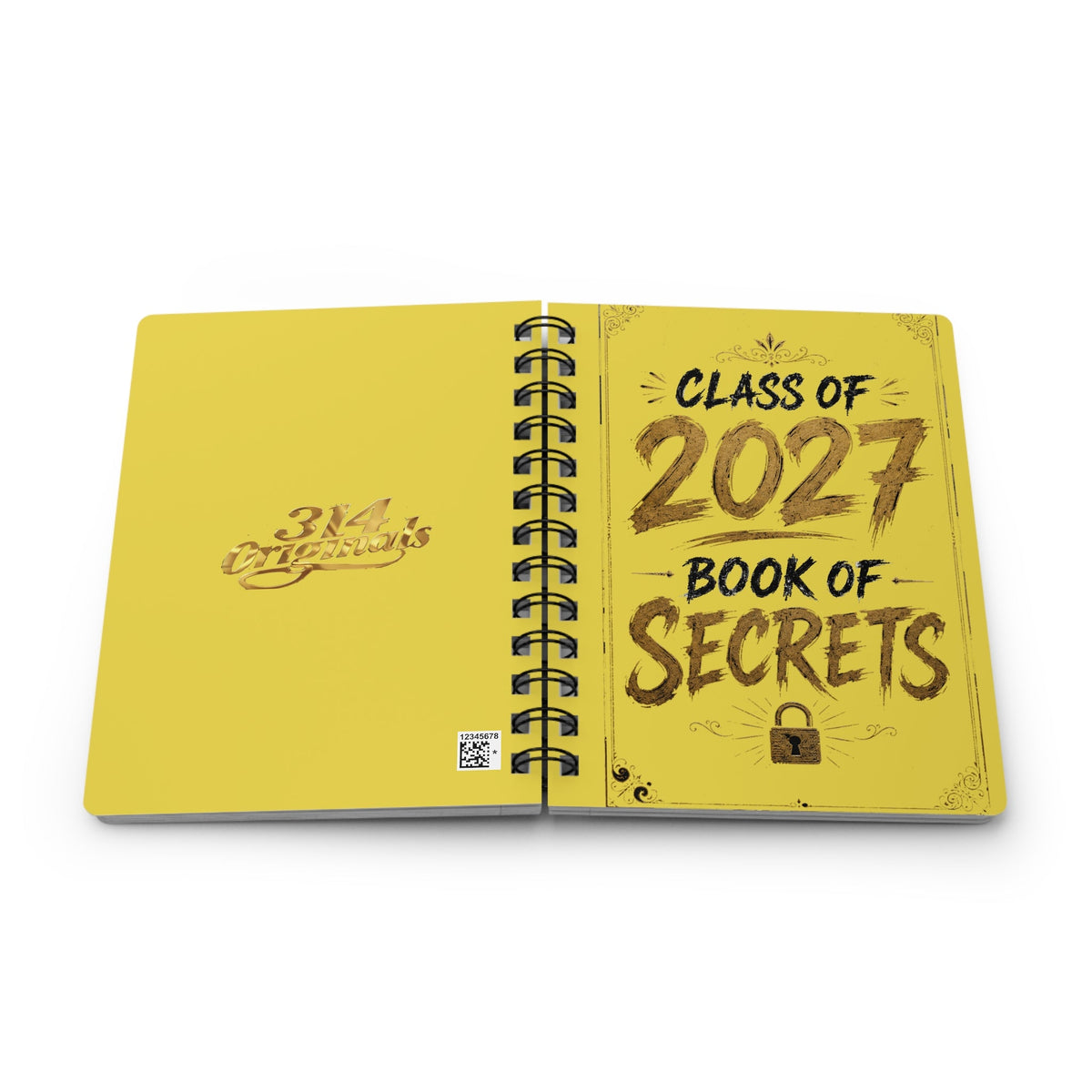 Class of 2027 Book of Secrets Spiral Journal - Yellow - 314 Originals