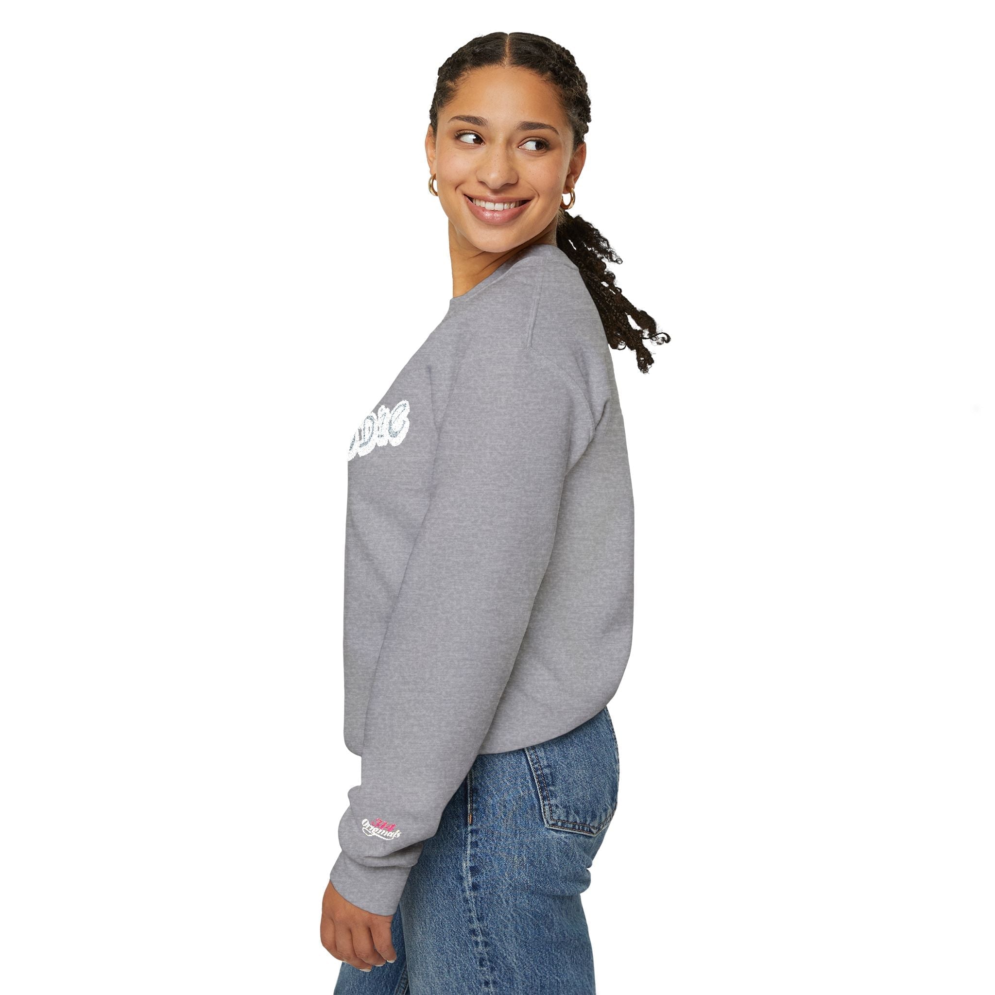 Cloud Script Crewneck Sweatshirt — White Script Logo Cozy Pullover - 314 Originals