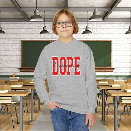 'DOPE' Varsity Graphic Youth Crewneck Sweatshirt - 314 Originals
