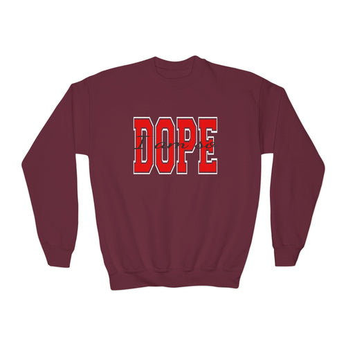 'DOPE' Varsity Graphic Youth Crewneck Sweatshirt - 314 Originals
