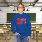 'DOPE' Varsity Graphic Youth Crewneck Sweatshirt - 314 Originals