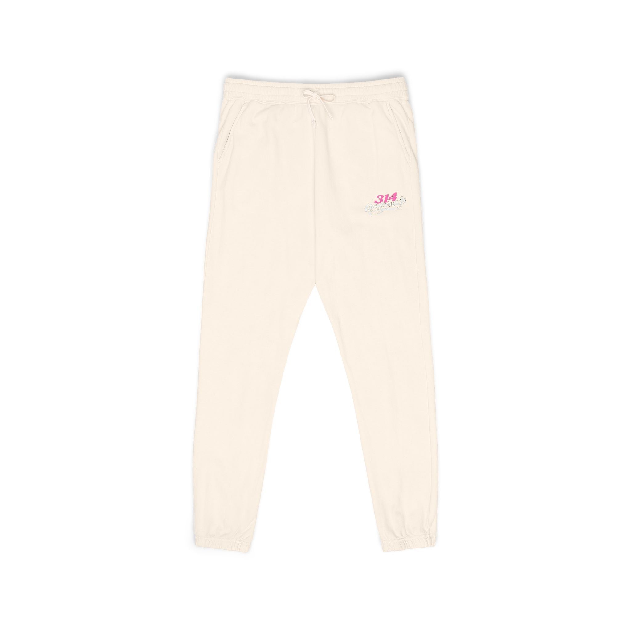 Embroidered Fleece Sweatpants — Soft Garment-Dyed Lounge Joggers - 314 Originals
