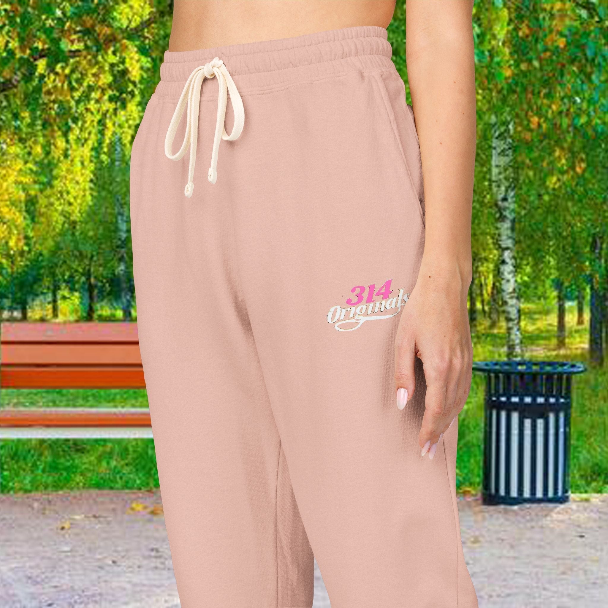 Embroidered Fleece Sweatpants — Soft Garment-Dyed Lounge Joggers - 314 Originals