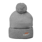 Embroidered Pom-Pom Knit Beanie – Cozy Winter Hat with Small Script Logo - 314 Originals