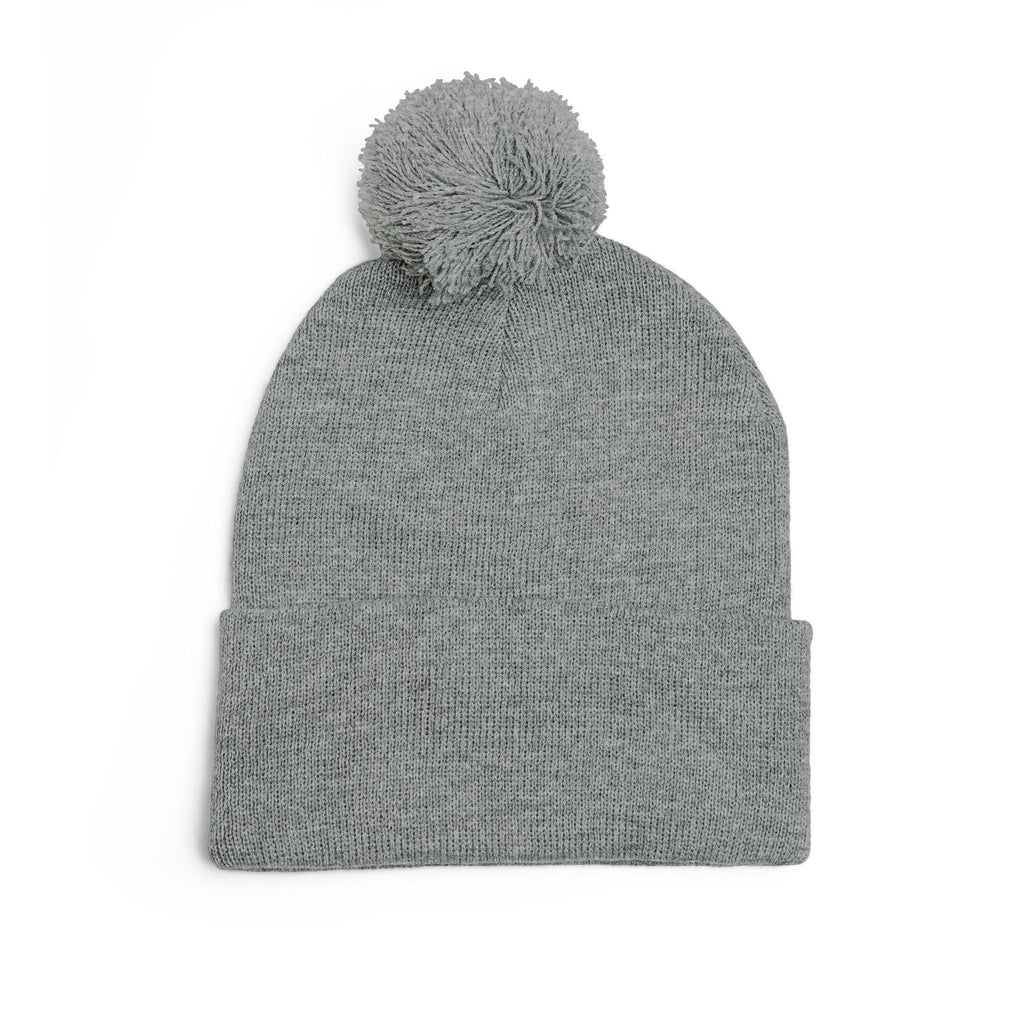 Embroidered Pom-Pom Knit Beanie – Cozy Winter Hat with Small Script Logo - 314 Originals