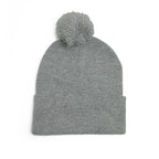 Embroidered Pom-Pom Knit Beanie – Cozy Winter Hat with Small Script Logo - 314 Originals