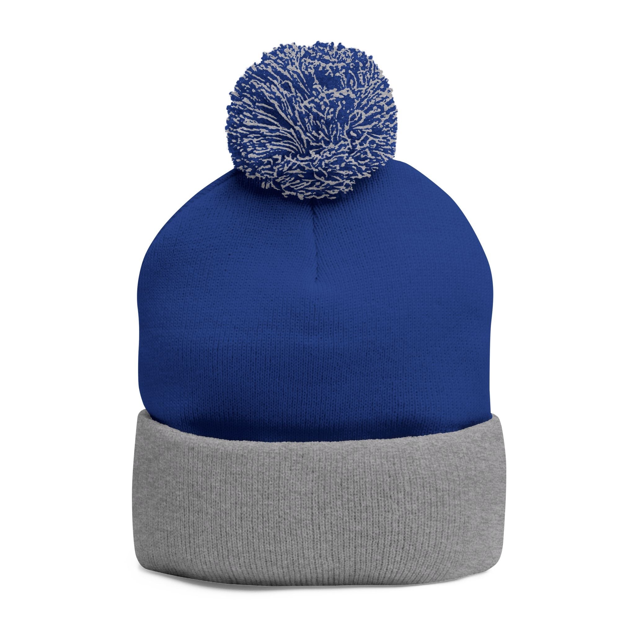 Embroidered Pom-Pom Knit Beanie – Cozy Winter Hat with Small Script Logo - 314 Originals