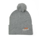 Embroidered Pom-Pom Knit Beanie – Cozy Winter Hat with Small Script Logo - 314 Originals