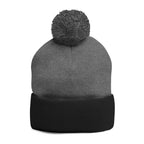 Embroidered Pom-Pom Knit Beanie – Cozy Winter Hat with Small Script Logo - 314 Originals