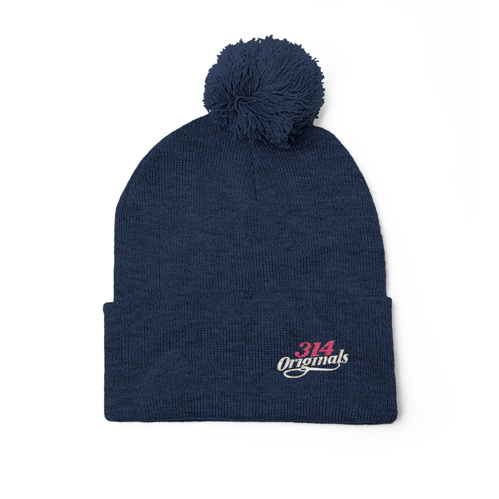 Embroidered Pom-Pom Knit Cap — '314 Originals' Beanie - 314 Originals