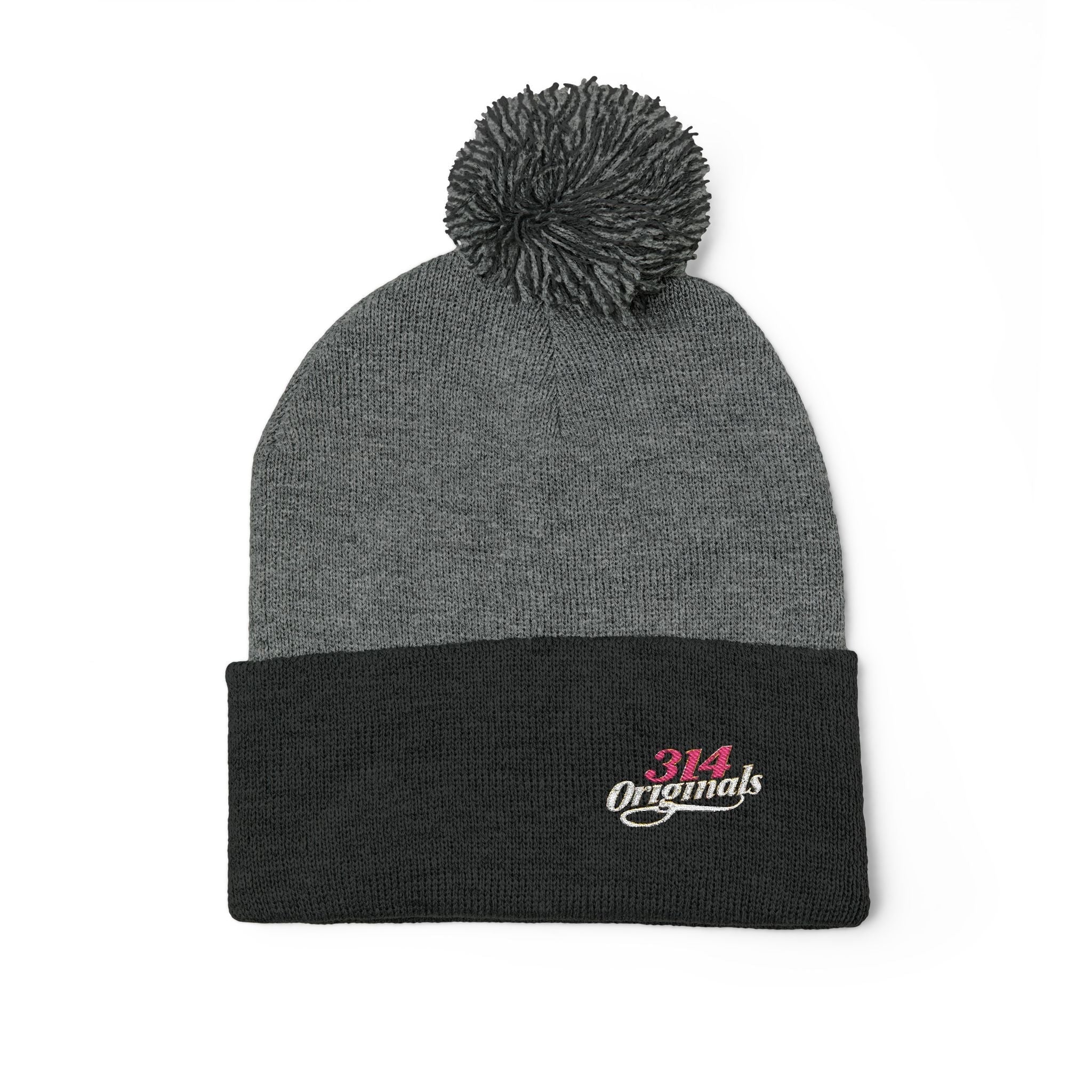 Embroidered Pom-Pom Knit Cap — '314 Originals' Beanie - 314 Originals