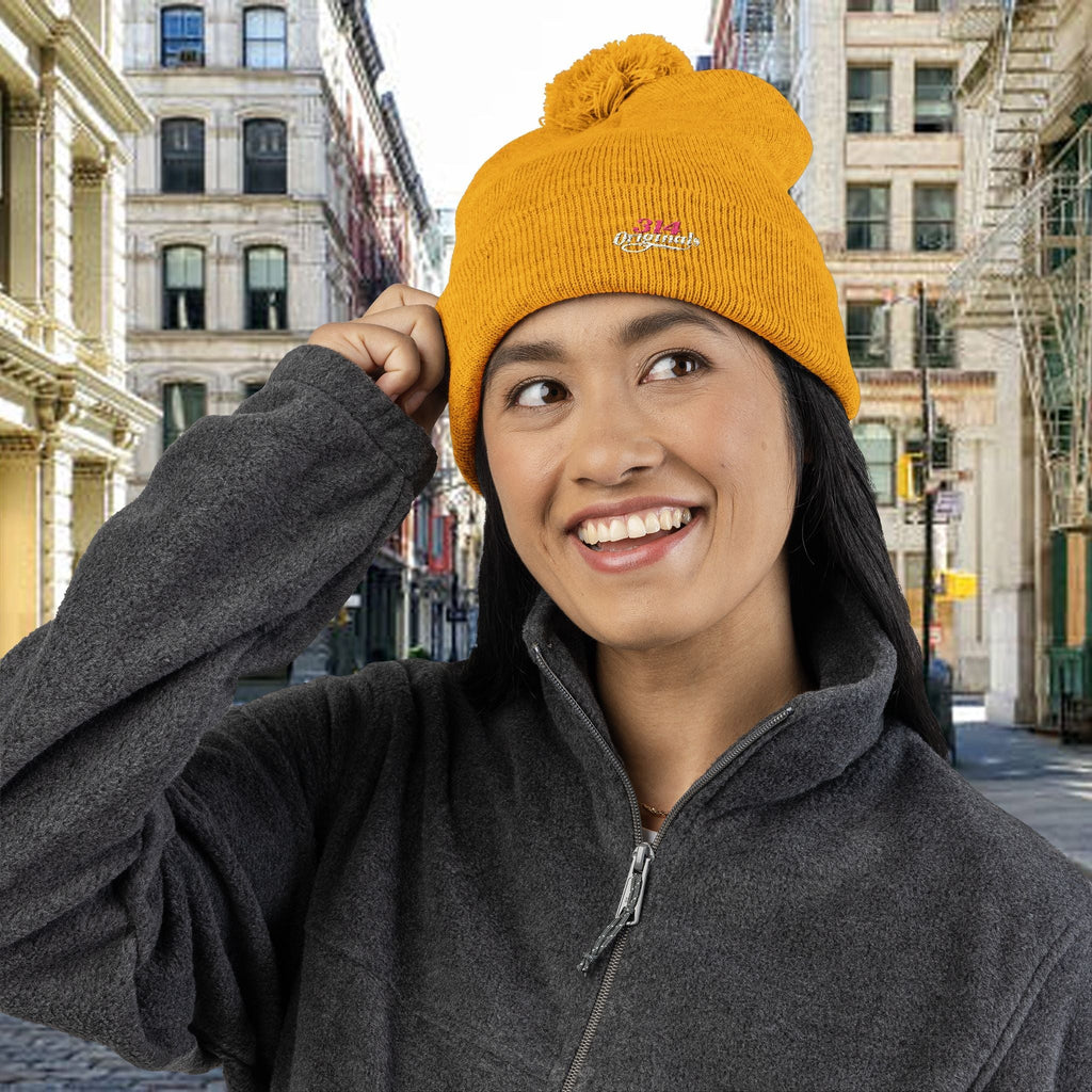 Embroidered Pom-Pom Knit Cap — '314 Originals' Beanie - 314 Originals