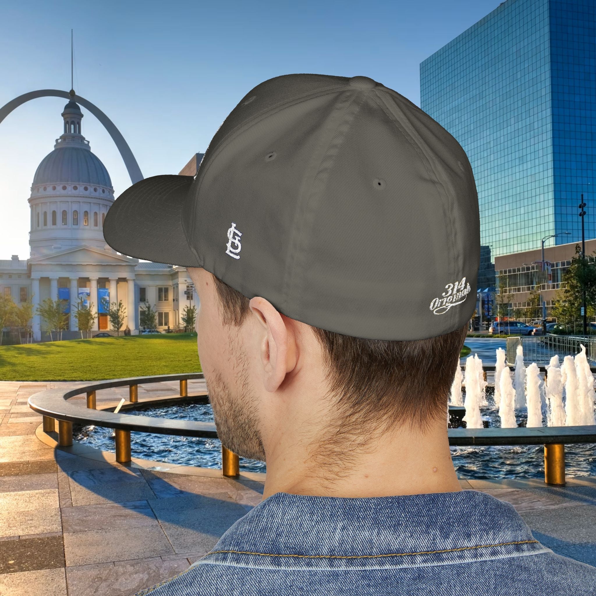 Embroidered "St. Louis" Closed-Back Structured Cap — Baseball Hat with 314 Retro Logo - 314 Originals