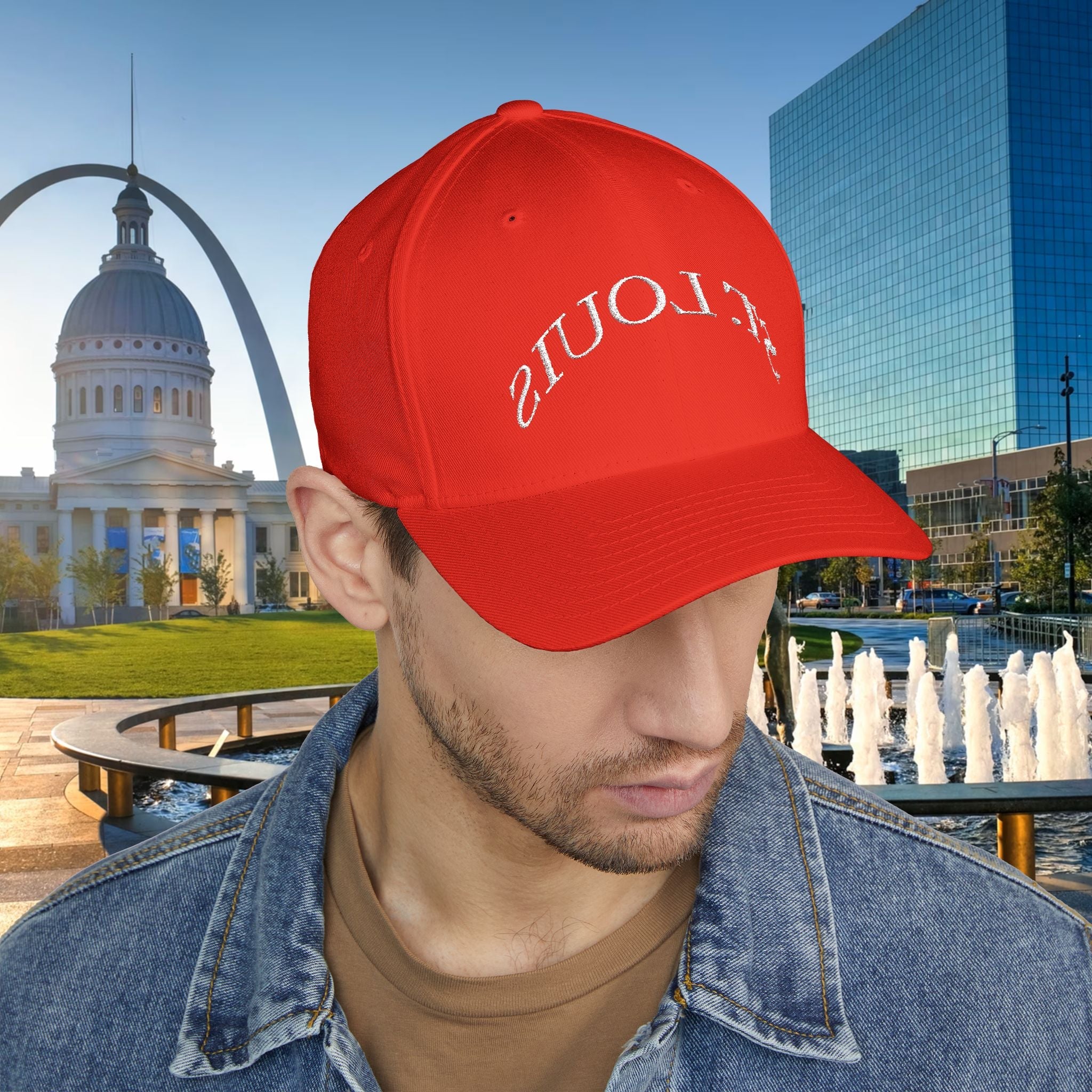 Embroidered "St. Louis" Closed-Back Structured Cap — Baseball Hat with 314 Retro Logo - 314 Originals
