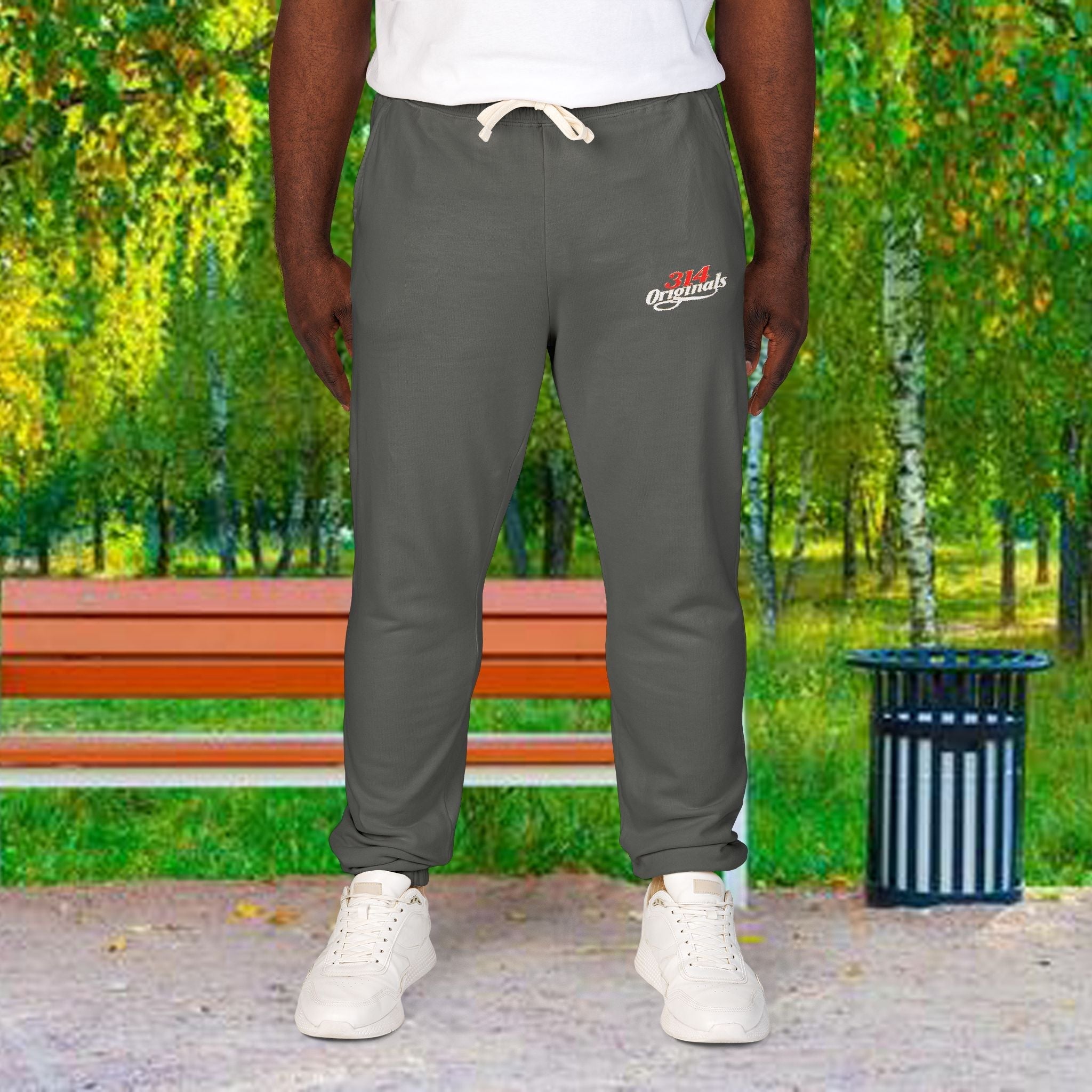 Fleece Sweatpants with Retro Script Chest Logo - 314 Originals
