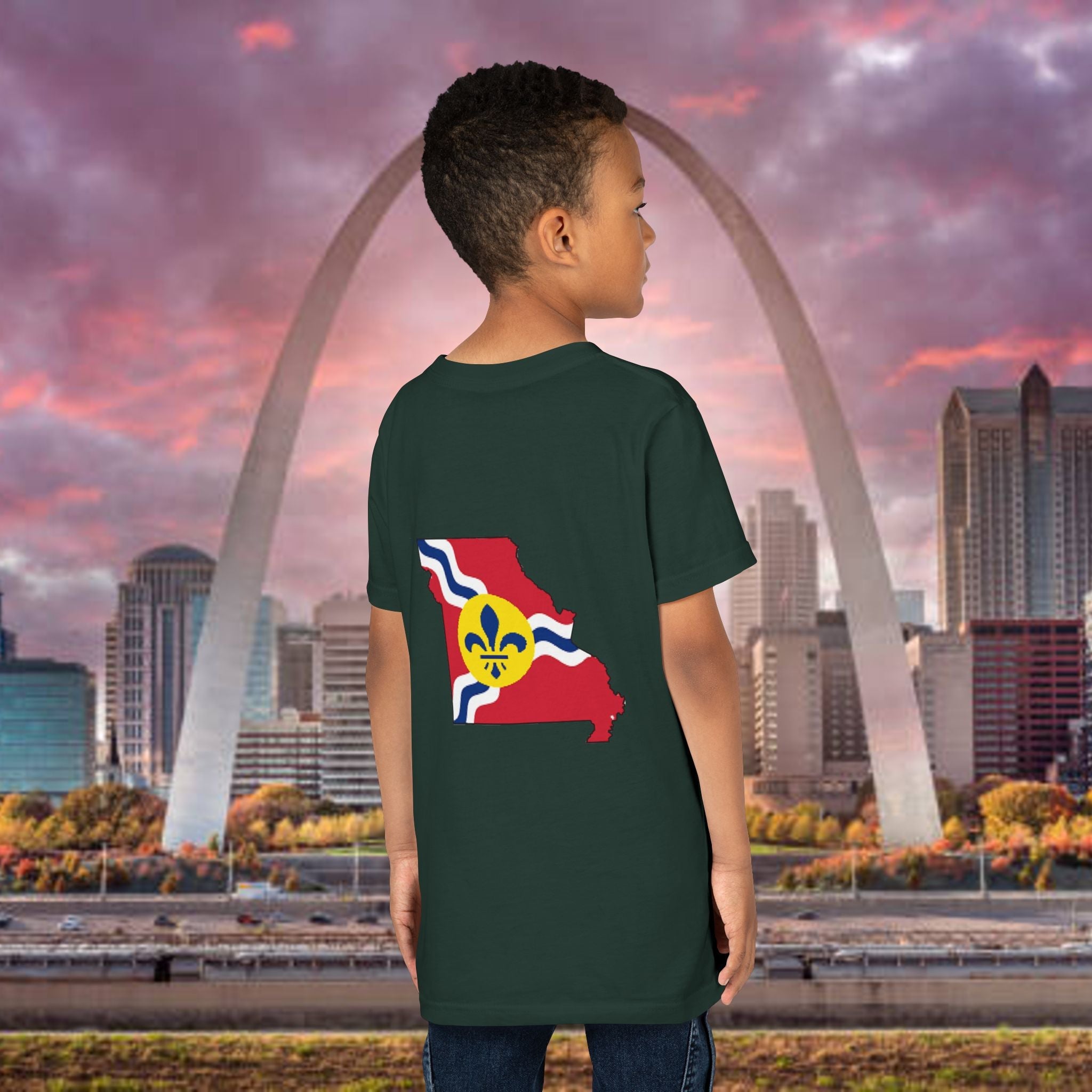 "From the Lou and I'm... Proud" St. Louis Flag Kids Shirt - 314 Originals