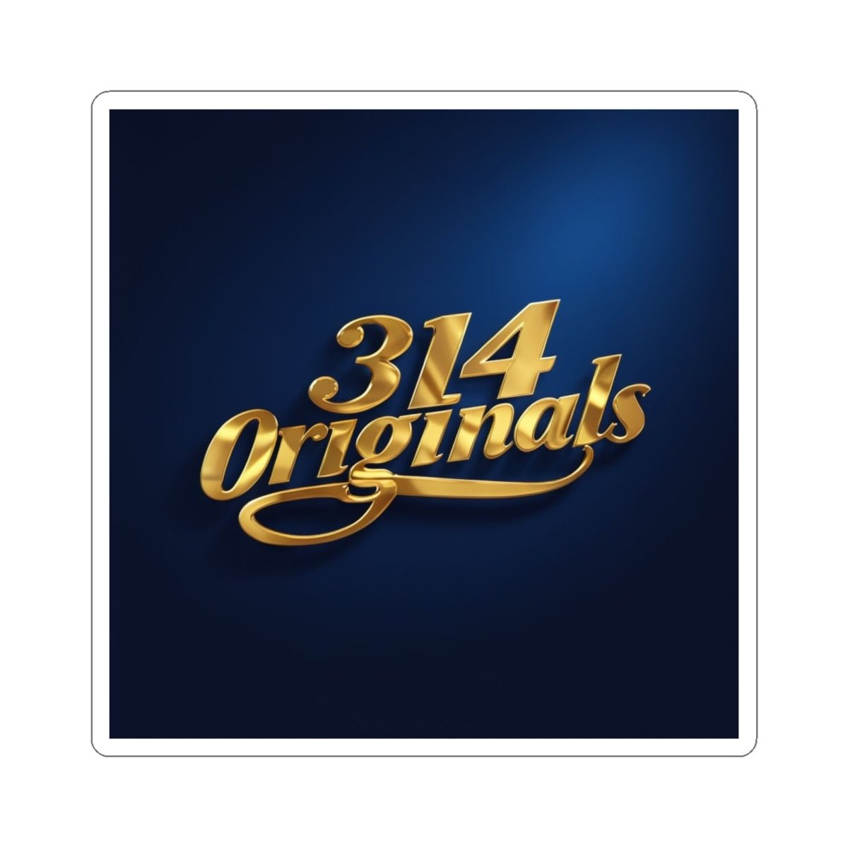 Gold Script 314 Originals Kiss-Cut Sticker — Retro Luxe Logo Sticker for Laptops & Gear - 314 Originals